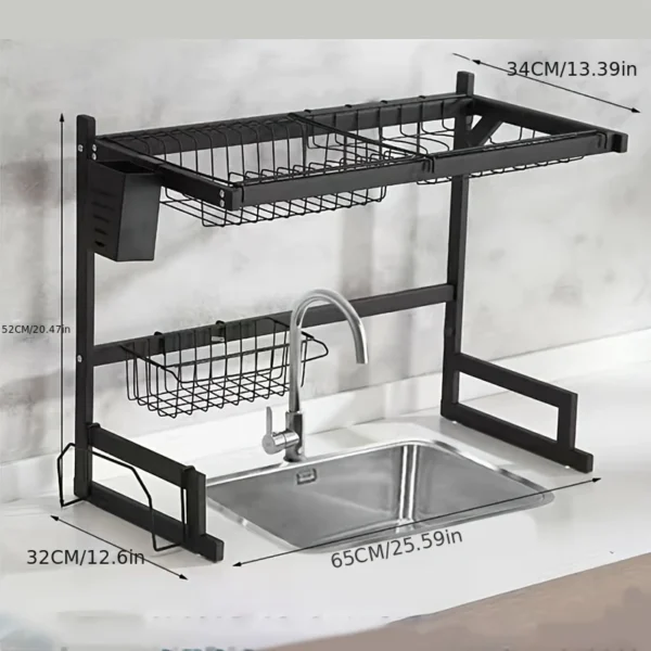 1711012391546-0e40fbe0759b4c578c713cc54210a3a4-goods Black Stainless Steel Sink Rack