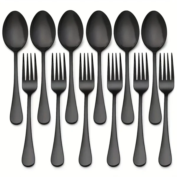 243c5a0b5d26058db8d91546dd74e74b 12pcs Forks And Spoons Silverware Set