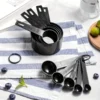 38f840da83c48106adeb1699f7f876a5 10pcs/set, baking black plastic measuring cup
