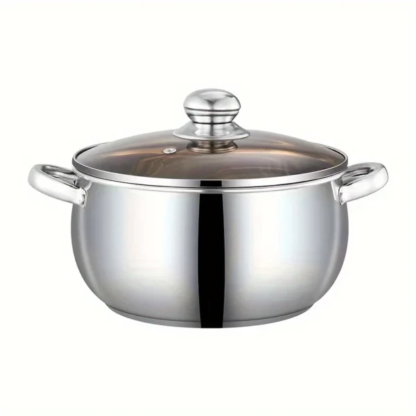 Large Capacity Stainless Steel Double Handle Soup Pot with Lid