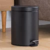 47281fdfdf39734bad0c775786834fab 3L Matte Black Metal Trash Can