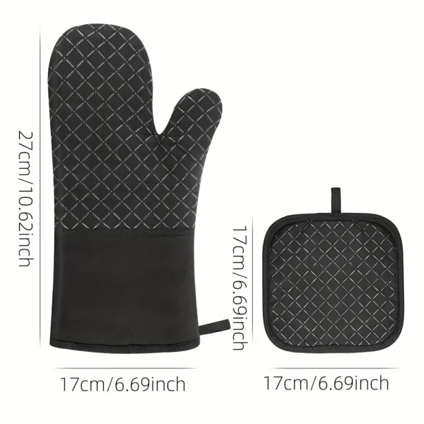 4pcs Silicone Oven Mitts & Pot Holder