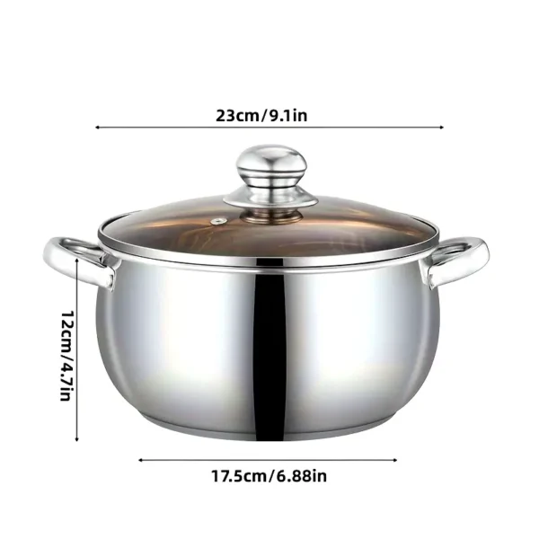 Large Capacity Stainless Steel Double Handle Soup Pot with Lid