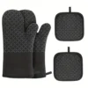 4pcs Silicone Oven Mitts & Pot Holder