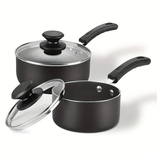 d238addec1fca77d8d67581f44be44ca (1) Nonstick Sauce Pan Set with Lid, 1 QT And 2.0 QT Sauce Pots